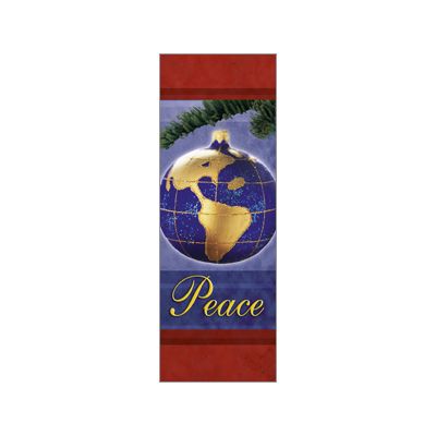 30 x 60 in. Seasonal Banner Peace Globe