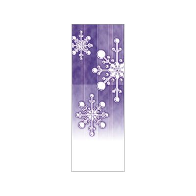 30 x 96 in. Holiday Banner Torn Paper Snowflake Purple Fabric