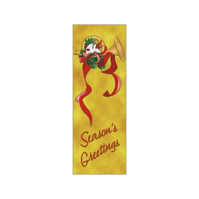 30 x 84 in. Holiday Banner Gold French Horn