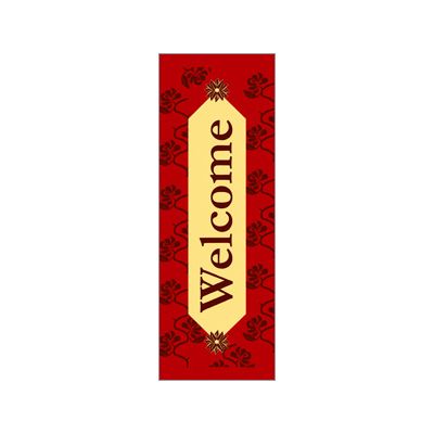 30 x 84 in. Seasonal Banner Ivy Welcome Red Fabric