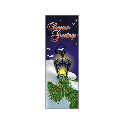 30 x 84 in. Holiday Banner Snowy Lamp