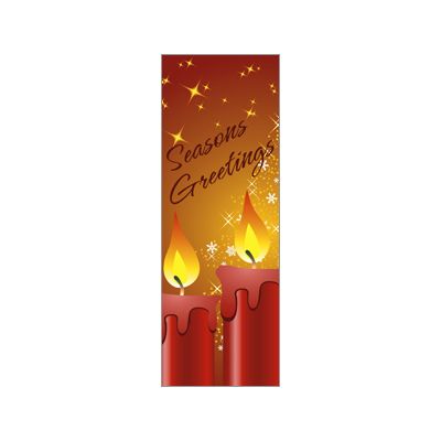 30 x 60 in. Holiday Banner Seasons Greetings Candle Gold