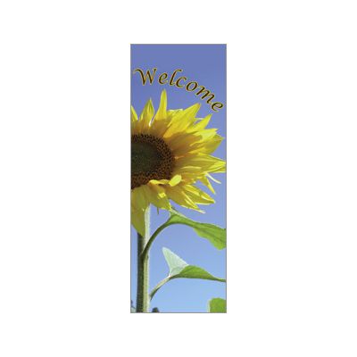 30 x 84 in. Seasonal Banner Welcome Sunflower
