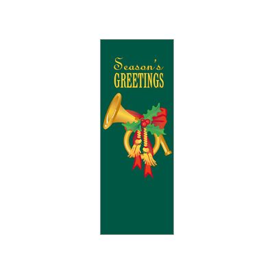 17 x 36 in. or 17 x 45 in. French Horn Holiday Banner