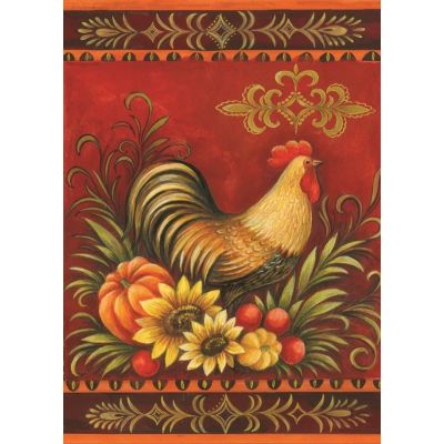 Fall Rooster House Flag