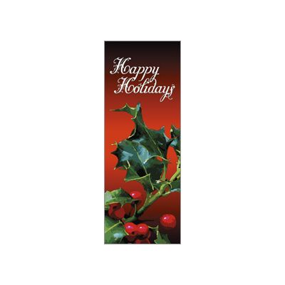 17 x 36 in. or 17 x 45 in. Happy Holidays Holly Banner