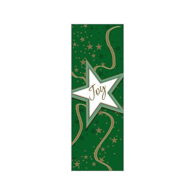 30 x 96 in. Holiday Banner Green & Gold Joy Star