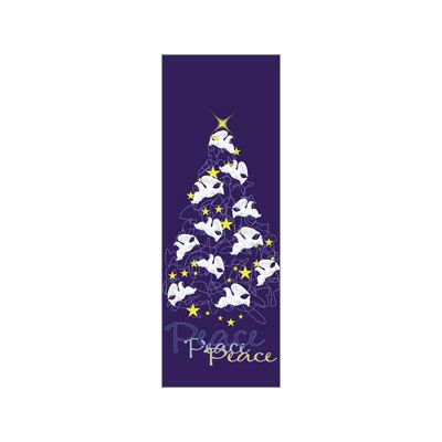 30 x 96 in. Holiday Banner Peace Doves Tree