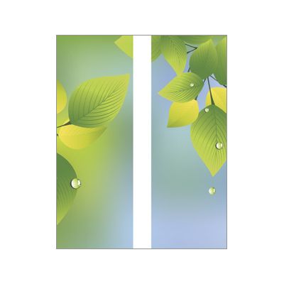 30 x 96 in. Seasonal Banner Summer Leaves & Raindrops-Double Sided