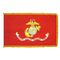 2ft. x 3ft. Marine Corps Flag for Indoor Display with Fringe