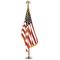 3ft. x 5ft. U.S. Flag Fringed Display Set w/ Wood Pole Gold Stand