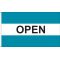 3 x 5 ft. Open Horizontal Message Flag Teal White and Teal