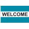 3 x 5 ft. Welcome Horizontal Message Flag Teal White and Teal