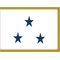 3ft. x 4ft. Navy 3 Star Non-Seagoing Admiral Flag Fringed