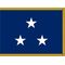 3ft. x 4ft. Navy 3 Star Admiral Flag Display Fringed