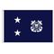 Size 7 Coast Guard 2 Star Admiral Flag with Heading & Grommets