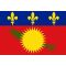 Size 7 Guadeloupe Flag with a Red Field Heading & GRommets