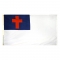 6ft. x 10ft. Christian Flag Sewn Heading & Grommets