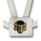 Double Strap White leather Flagpole Carrier-Brass Cup