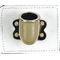 Single Flagpole Carrier White Leather-Nickel Cup