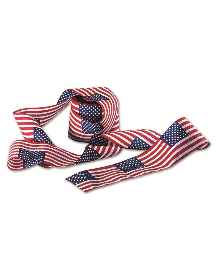 Red White & Blue US Flag Bunting 24 Flags on 1 sheet