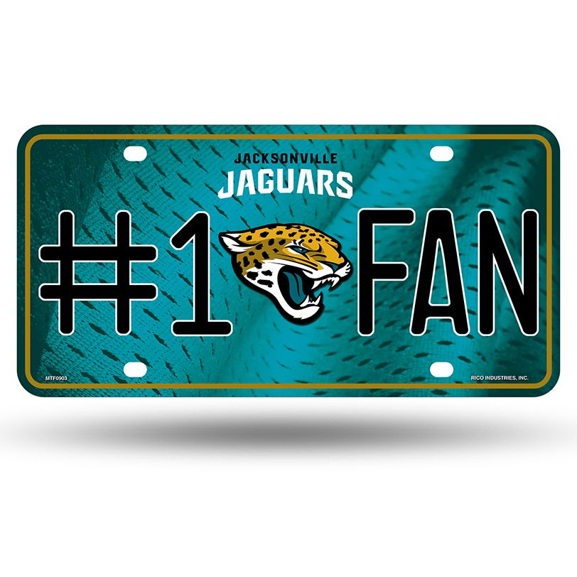 Jaguars 1 Fan Primary Logo Metal Logo Metal Car Tag